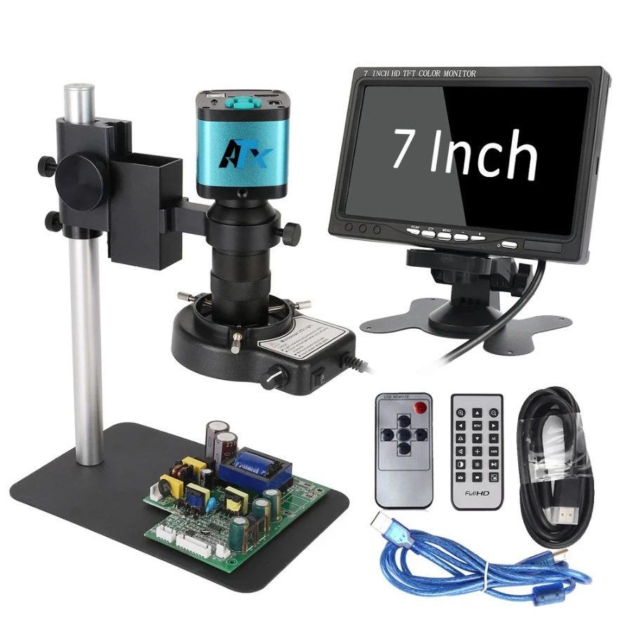 Auterax 48MP 4K Digital Microscope for Electronics 7-in HD Display Optional USB Microscope Camera Video Microscope Monocular