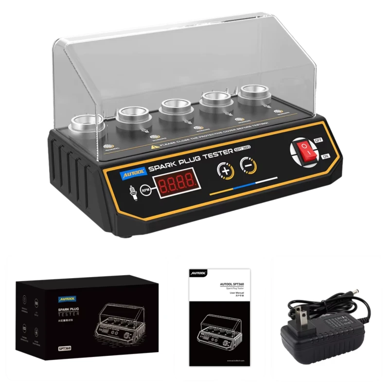 AUTOOL SPT306 5-Hole Digital Spark Plug Tester 200-9000 RPM Automotive Ignition Analyzer