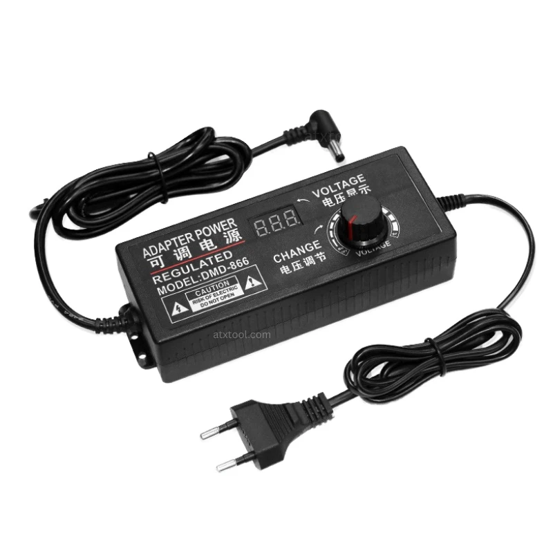 Adjustable 9V-24V 120W DC Power Supply Adapter 5A Variable Voltage Regulator for LED Strip Light, Water Pump, Motor and Electronic Devices